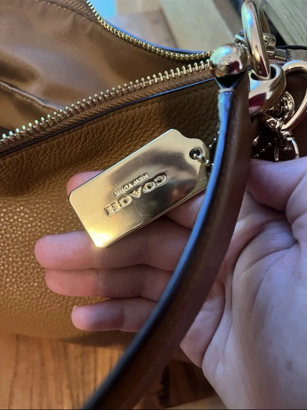COACH MIA Tan Leather Shoulder Bag